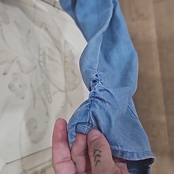 Lovers + Friends V Neck Long Sleeve Jean Jumper Sz Small - Picture 4 of 12